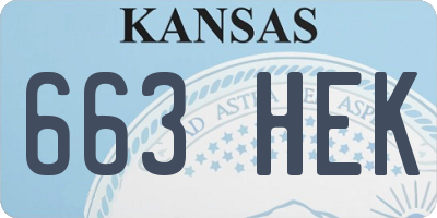 KS license plate 663HEK
