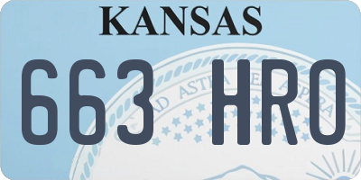 KS license plate 663HRO