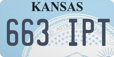 KS license plate 663IPT