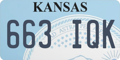 KS license plate 663IQK
