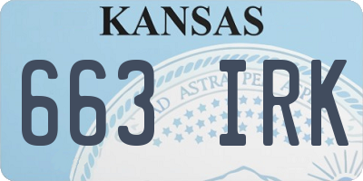 KS license plate 663IRK