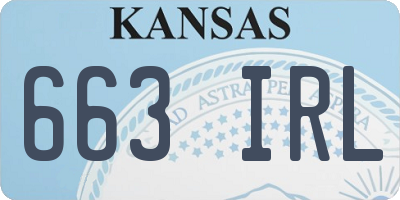 KS license plate 663IRL