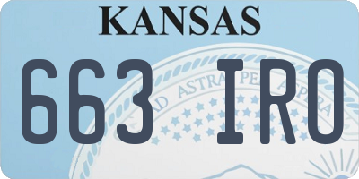 KS license plate 663IRO