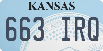 KS license plate 663IRQ