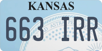 KS license plate 663IRR