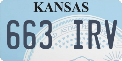KS license plate 663IRV