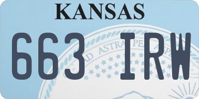 KS license plate 663IRW