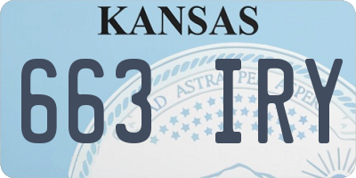 KS license plate 663IRY