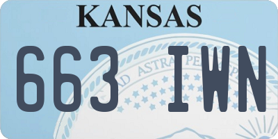 KS license plate 663IWN