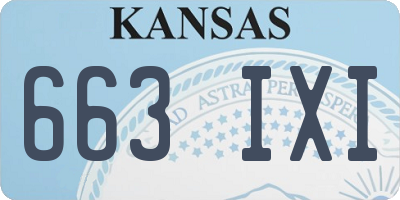 KS license plate 663IXI