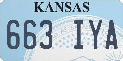 KS license plate 663IYA