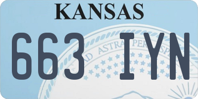 KS license plate 663IYN
