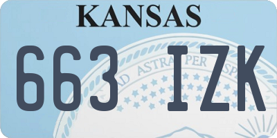 KS license plate 663IZK
