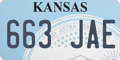 KS license plate 663JAE