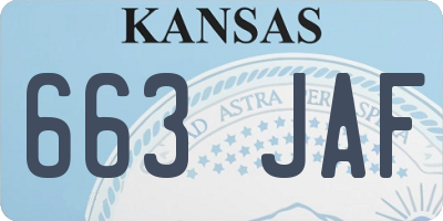 KS license plate 663JAF