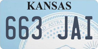 KS license plate 663JAI