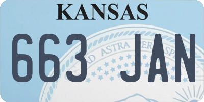 KS license plate 663JAN