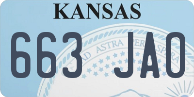 KS license plate 663JAO