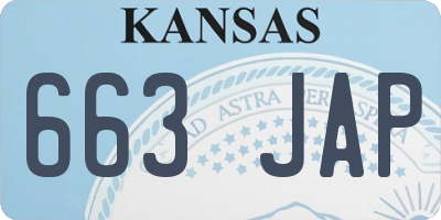 KS license plate 663JAP