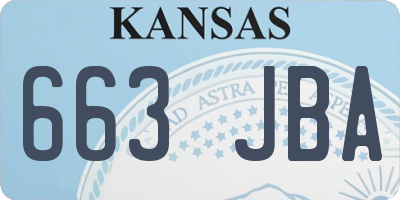 KS license plate 663JBA