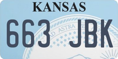 KS license plate 663JBK