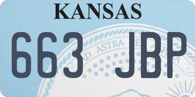 KS license plate 663JBP