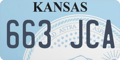 KS license plate 663JCA