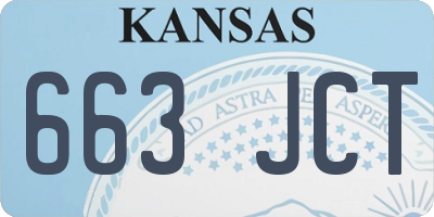 KS license plate 663JCT