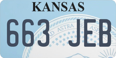 KS license plate 663JEB