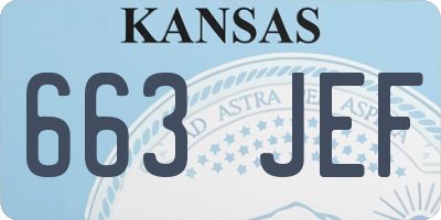 KS license plate 663JEF