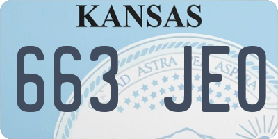 KS license plate 663JEO