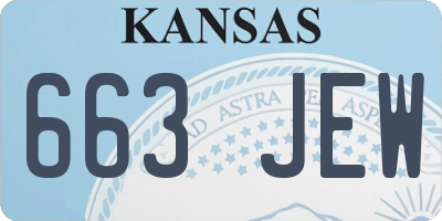 KS license plate 663JEW