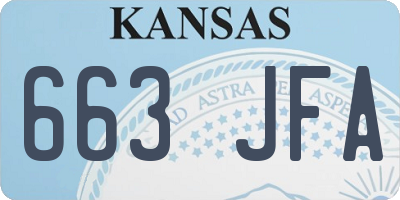 KS license plate 663JFA