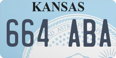KS license plate 664ABA