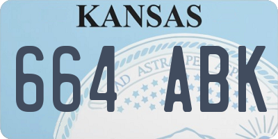 KS license plate 664ABK