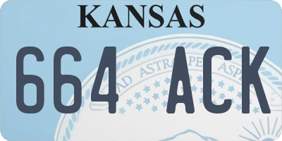 KS license plate 664ACK