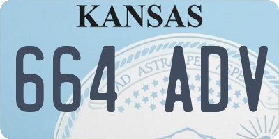 KS license plate 664ADV