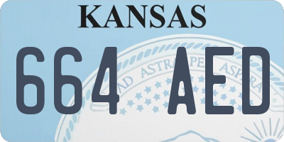 KS license plate 664AED