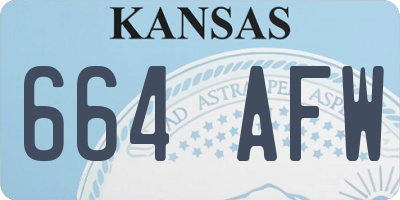 KS license plate 664AFW