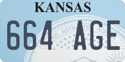 KS license plate 664AGE