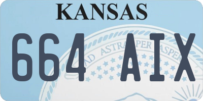 KS license plate 664AIX