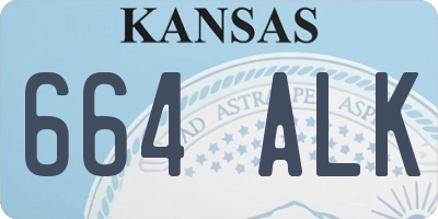KS license plate 664ALK