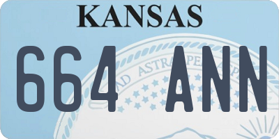KS license plate 664ANN