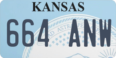 KS license plate 664ANW