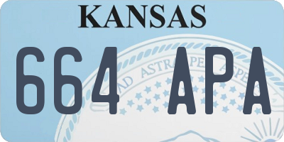 KS license plate 664APA