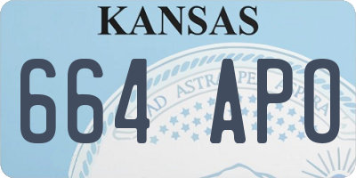 KS license plate 664APO
