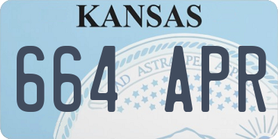 KS license plate 664APR