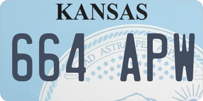 KS license plate 664APW