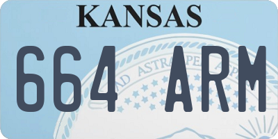 KS license plate 664ARM