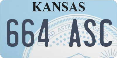 KS license plate 664ASC